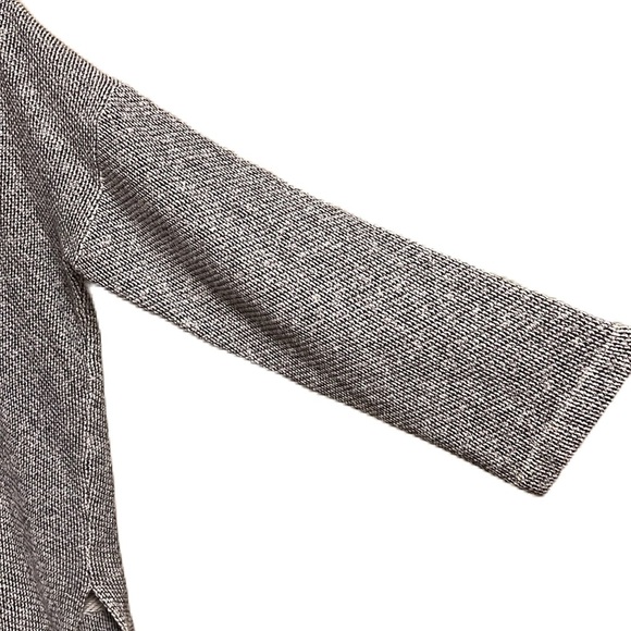 EILEEN FISHER 100% Organic Cotton, Scoop Neckline Sweater, Dark Gray & White, SP - Picture 3 of 6